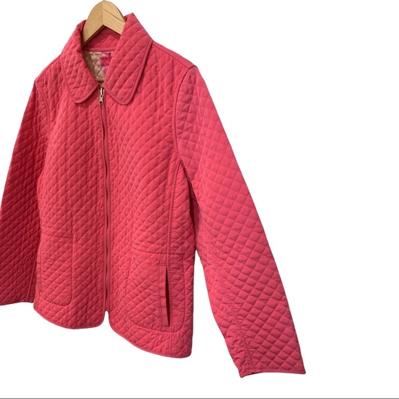 ESPRIT QUILTED Y2K PINK REVERSIBLE FLORAL FULL ZIP LS JACKET SIZE LARGE NWOT - Picture 7 of 16